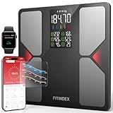 FITINDEX Smart Scale with BMI, Body Fat, Muscle Mass, Scale for Body Weight and Fat Percentage, High Accurate Bluetooth Scale with Large Display, 13 Body Composition Analyzer Sync APP, 500lbs, 11.8"