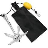 FLKQC Kayak Anchor Kit, 3.5lbs Folding Kayak Anchor Kit with 40ft Rope