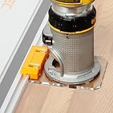 POWERTEC 72019 Router Guide Rail Adapter for DeWalt DWP611 and DCW600B Fixed Base Trim Routers - Compatible with Powertec, Makita, Festool, Milwaukee, Kreg ACS, WEN, Triton, Ridgid Guide Rails