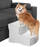 Pet Gear Easy Step II Pet Stairs, 2 Step for Cats/Dogs up to 150 Pounds, Portable, Removable Washable Carpet Tread, No Tools Required,Fog