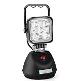 SMA 15W LED Work Light Base Strong Magnet Aluminum Alloy 2000LM IP65 Waterproof Dustproof Portable Handle Floodlight Suitable for Repair Shop Garage Construction Site(Long Runtime)