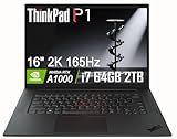 Lenovo ThinkPad P1 Mobile Workstation Laptop (16" 2K 165Hz, Intel 14-Core i7-13800H, 64GB DDR5, 2TB SSD, NVIDIA RTX A1000 6GB) 2 x Thunderbolt 4, Backlit, Fingerprint, FHD IR Webcam, Win 11 Pro