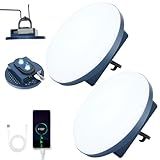 12000mAh 5000LM Camping Lights 2Pack, 42W Tent Light Rechargeable, Flashlight Portable, LED Camping Lantern, Canopy Lights Outdoor, Lanterns for Power Outages, Waterproof Emergency Gear for Hurricane