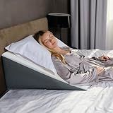 Kolbs Bed Wedge Pillow for Sleep Apnea, FSA Eligible Acid Reflux, and Back Pain Relief, with Chic Jacquard Cover - Headboard Wedges for Sleeping (Standard Wedge 12" Height)