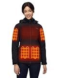 ORORO Women's Dual Control Heated Jacket with 5 Heat Zones, Pocket Heating, Heating Coat with Battery (Black,M)