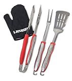Cuisinart 3‑Piece Stainless Steel BBQ Grilling Tool Set with Grill Glove – Outdoor Grill Accessories, Perfect Grilling Gift for Men, Dads & Grill Masters, CGS-134