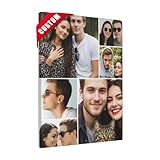 Nxwdwqa Custom Canvas Prints with Your Photos Prints, Personalized Canvas Wall Art, Upload Your Photo to Wall Art, Home Decor Gift for Family, Mom, Dad, Wedding, Pets (6 Photos)