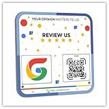 QR Plate Sign for Social Media-Get More Followers and Boost Your Presence - Review Stand - QR Code Review Sign - Ahesive on The Back (1-Review QR Plate)