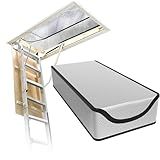 XKDOUS Attic Door Insulation Cover 54'' X 25'' X 11'', Extra Thick Double Bubble Attic Stairs Insulation Cover for Summer, Attic Tent for Winter, Attic Stairs Insulation Cover with Zipper