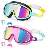 Kids Swim Goggles 2 Pack Boys Girls Toddler Youth 6-14 3-6 4-7 8-12 8-14