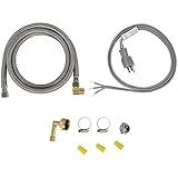 Certified Appliance Accessories Dishwasher Installation Kit with Dishwasher Hose and 3 Wire Power Cord, 6 Feet, Straight Plug Head