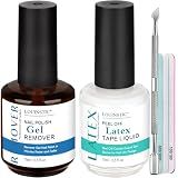LOUINSTIC Gel Nail Polish Remover & Liquid Latex for Nails, 2 x 15ml