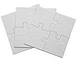 Inovart Lil' Ones 4 -Piece Blank Puzzle - 24 Puzzles Per Package, 4"x4", White