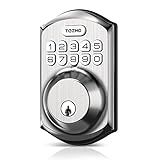 TEEHO TE001 Keyless Entry Door Lock with Keypad - Smart Deadbolt Lock for Front Door with 2 Keys - Auto Lock - Easy Installation - Satin Nickel