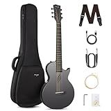 Enya NOVA GO SP1 Carbon Fiber Travel Guitar - 35" Acoustic Electric with Smart AcousticPlus Technology, Built-in Effects, USB Recording, Bluetooth Speaker, Beginner Bundle with Gig Bag & Accessories