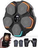 Music Boxing Machine-Bluetooth Punching Trainer for Kids Adults, Smart Wall Mounted Boxing Target with Gloves, 8-Speed Adjustable Boxing Workout Equipment for Home, Gym, Office