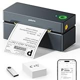 POLONO Bluetooth Thermal Shipping Label Printer, Wireless 4x6 Shipping Label Printer for Small Business, Support iOS, Android, Windows, Mac. Compatible with Amazon, Ebay, Shopify, Etsy, USPS (Grey)