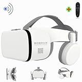 VR Headset for iPhone & Android Phones with Wireless Headphones, Virtual Reality Goggles Set for 4.5"-6.5" Phones，3D VR Glasses for IMAX Movies &VR Games