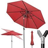 Tempera 9ft Patio Market Outdoor Table Umbrella with Push Button Tilt and Crank,Large Sun Umbrella with Sturdy Pole&Fade resistant canopy,Easy to set, Rust Red