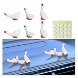 6PCS Cute Panda Car Dashboard Trim Accessories, Mini Auto Rearview Mirror Ornament, Funny Car Decoration Present for Women Men, Auto Interior Accessories for Home Office (Goose)