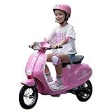 Kids Motorcycle, 2 Wheel Electric Motorcycle for Girls Ages 8-14, 24V Ride on Toys with Music, Story, Headlight, 3 Speed Options, Up to 60min Ride Time, for Riders up to 143 lbs, Easy Assemble, Pink
