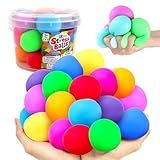 Squishy Stress Balls for Kids Adults: 18 Pack Stretchy Fidget Ball for Anxiety Stress Relief, Hand Therapy Sensory Squeeze Ball, Fidget Classroom Must Haves, Party Favors Easter Basket Stuffers