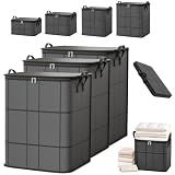 2027 Upgraded XXL Foldable Storage Bag with Reinforced Handles, 220L Fabric Organizer, Portable Moving Storage Bags with Zipper for Bedding, Clothes, Quilts & Moving (3, XXL: 23.6x19.7x27.6 in)
