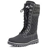 POLAR Womens Winter Thermal Snow Outdoor Warm Mid Calf Waterproof Durable Boot - Black - US10/EU41 - YC0376