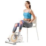 Under Desk Bike Pedal Exerciser, Quiet Magnetic Mini Exercise Bike with MERACH App for Arm, Leg Recovery, Physical Therapy, Smooth Foot Desk Cycle with 2 Resistance Bands & Non-Slip Mat