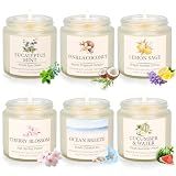 Spring & Summer Scented Candles Set, 6 Pack Soy Candles for Home, 21 oz Aromatherapy Candle Gift Set for Women, Mom, Birthday & Housewarming Gifts, Eucalyptus Mint & Vanilla Coconut