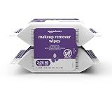 Amazon Basics Makeup Remover Wipes, Gentle Cleansing, Dermatologist Tested, Night Calming, Plant Based, Alcohol-Free, Removes Waterproof Mascara, 25 Count Per Pack, Pack of 2