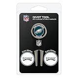 Team Golf NFL Philadelphia Eagles Divot Tool Pack With 3 Golf Ball Markers Divot Tool with 3 Golf Ball Markers Pack, Markers are Removable Magnetic Double-Sided Enamel