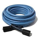 LULUW 50FT 1/4-inch High Pressure Washer Hose,3600PSI M22 14mm Replacement Power Washer Hose for Most Brands, Blue
