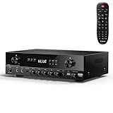 Donner Stereo Audio Amplifier, 600W Peak 2 Channel Receiver with Bluetooth 5.3, Phono, Optical, Coaxial, USB, FM, 2 Mic-in, Aux, RCA Input for Home, Karaoke, Theater Speakers, MAMP2