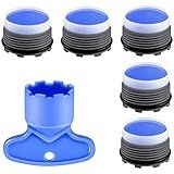 5PCS Faucet Aerator with 1PCS Faucet Cache Aerator Removal Tool, 21.5mm Water Saving Flow Restrictor Set Replacement Part for Bathroom or Kitchen Faucet
