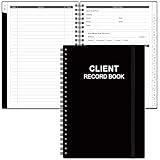 Client Record Book - Hair Stylist Client Profile Book-Binder and Client Record Cards with A-Z Alphabetical Tabs for Salons, Hair Stylist, Nail, Small Business, Black