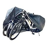 Bike Covers for 2 or 3 Bikes, [2024 Upgraded] 2XL Large Outdoor Waterproof Bicycle Covers with Lock Hole for Mountain Road Electric Bicycle Bikes
