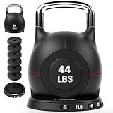 LIFERUN Adjustable Kettlebell Set with 7 Weight Levels, Choose 22.5 lb or 44 lb, Quick-Change Weight Dial & Safety Lock, Space-Saving Design, Full-Body Workout & Cross-Training