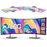 Kado Dual Monitor Setup - 2-Pack 27" Curved 1920x1080 Computer Monitor 1500R 75Hz VESA Mount HDMI Office Gaming Hybrid Built-in Speakers (C27X Dual Series)