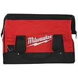 Milwaukee 17 Inch Heavy Duty Canvas Tool Bag with 6 Interior Pockets, Reinforced Bottom, and Strap Ring (Shoulder Strap Not Included)