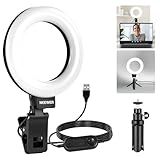 NEEWER Basic 5" Ring Light for Video Conference Lighting, Clip on Light Kit with Desk Tripod Stand for Monitor Laptop Computer Zoom Call Live Streaming Remote Working Learning Video Recording, BR60