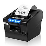 MUNBYN Receipt Printer P068, 3 1/8" 80mm Direct Thermal Printer, POS Printer with Auto Cutter - Thermal Receipt Printer with USB Serial Ethernet Windows Driver ESC/POS Support Cash Drawer