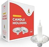 The Dreidel Company Extra Heavy Disposable Candle Holders, 100 Pack - Disposable Candle Drip Cup, Aluminum Foil Drip Cup Bobeches
