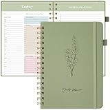Oucaru Undated Daily Planner, A5 Spiral Notebook with Hourly Schedule, To Do List, Priorities, and Notes for Productivity - Easily Organize Your Tasks, Appointments & Goals for Women