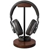 Bliocefo Headphone Holder Stand for Desk, Wood and Metal Headset Hanger Mount Hook Gaming Holder Desktop Earphone Artful Functional Craftsmanship Stand for All Headsets with Solid Wooden Base