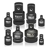 NEIKO 30223A 8 PC Impact Socket Adapter Set, Standard SAE Size, Cr-V Steel, Impact Driver & Wrench Conversion Kit, Locking Impact Socket Adapters & Reducer Set, Ball Detent, 1/4”, 3/8”, 1/2", 3/4”, 1”