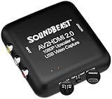SoundBeast AV to HDMI Converter & Recorder 2.0 - AV RCA Composite to 1080P HDMI TV Upscaler - for VCR, VHS, DVD, Camcorder, Hi8, Gaming - 4:3 Aspect Ratio - USB Video Capture