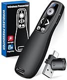 Presentation Clicker Wireless Presenter Remote for PowerPoint, Powerpoint Clicker with Volume Control PowerPoint Slide Advancer for Mac, Computer, Laptop
