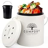 Perfnique 1.3 Gal Kitchen Compost Bin with Lid, Countertop Compost Caddy