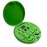 ZALUJMUS Multifunctional Data Cable Storage Box Adaptor for USB-C and Micro-USB Devices Universal Data Transfer Cable (Green)